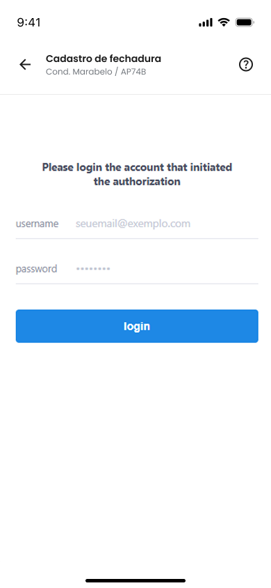 Tela de login da EZVIZ com os campos username e password e o botão login